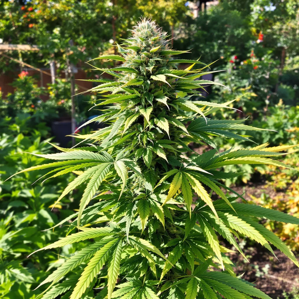Super Kush 71% Indica / 29% Sativa — Blüte mit sichtbaren Trichomen