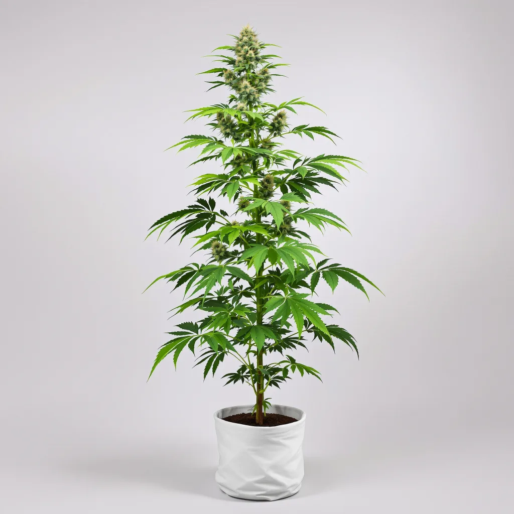 Sweet Berry Cannabisblüte Nahaufnahme mit offene Blütenstruktur mit orangen Pistillen