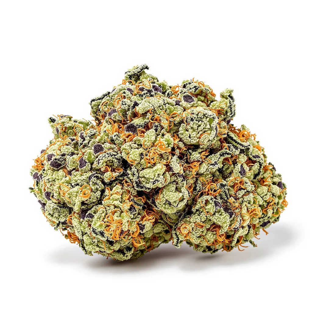 Sweet Nina 54% Indica / 46% Sativa — Blüte mit sichtbaren Trichomen
