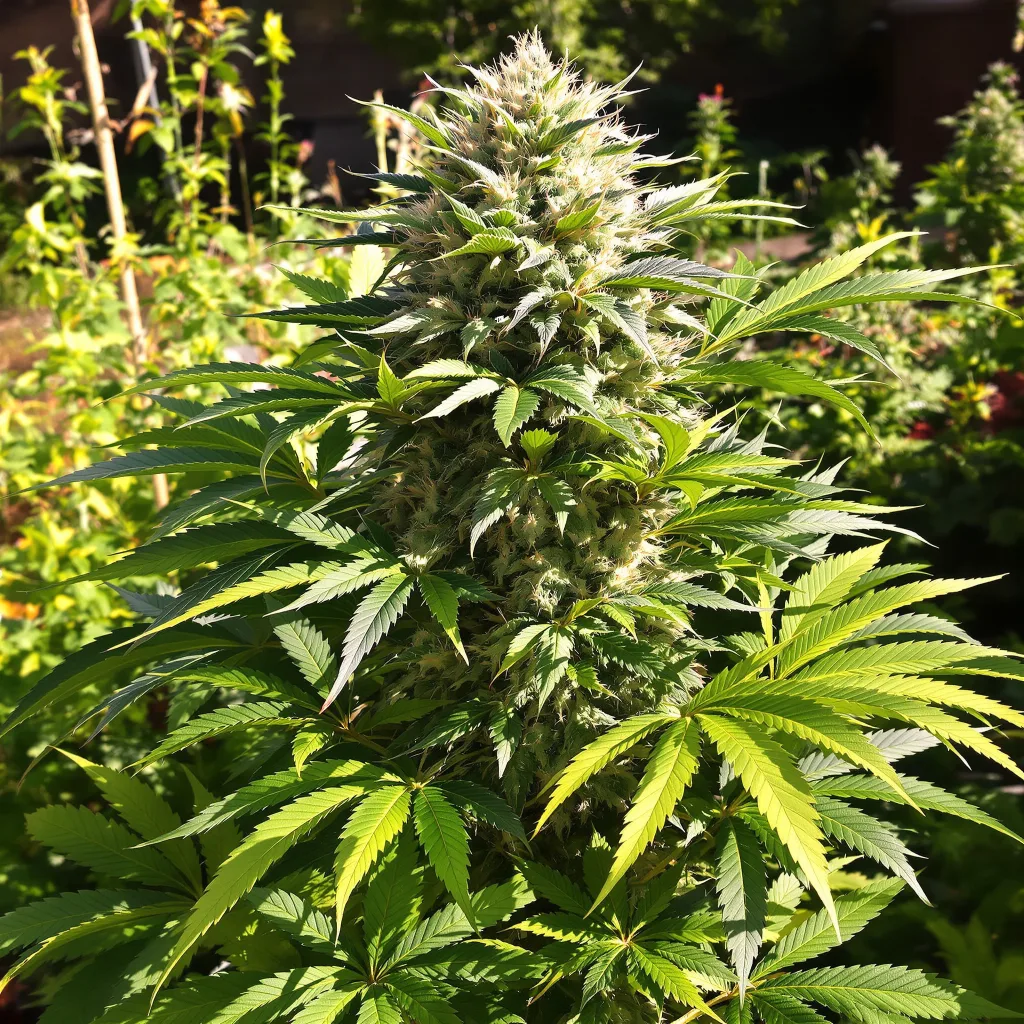 Swiss 72% Indica / 28% Sativa — Blüte mit sichtbaren Trichomen