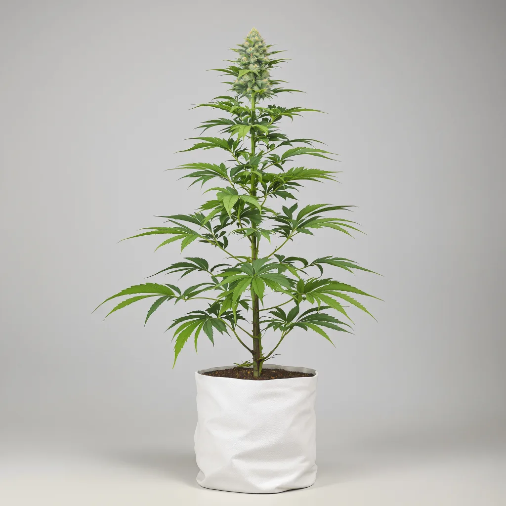 Tangerine Haze Cannabisblüte Nahaufnahme mit offene Blütenstruktur mit orangen Pistillen