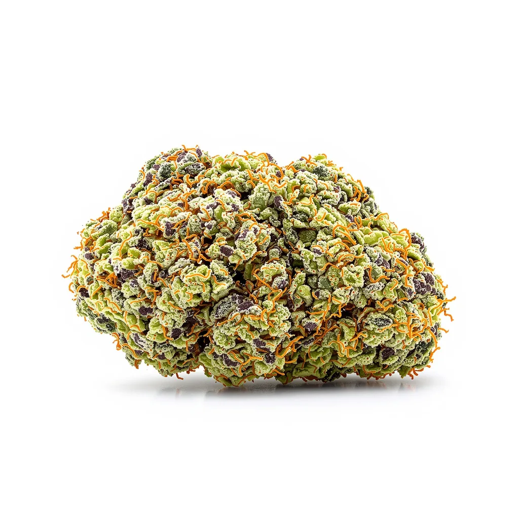Tangerine Haze 40% Indica / 60% Sativa — Blüte mit sichtbaren Trichomen