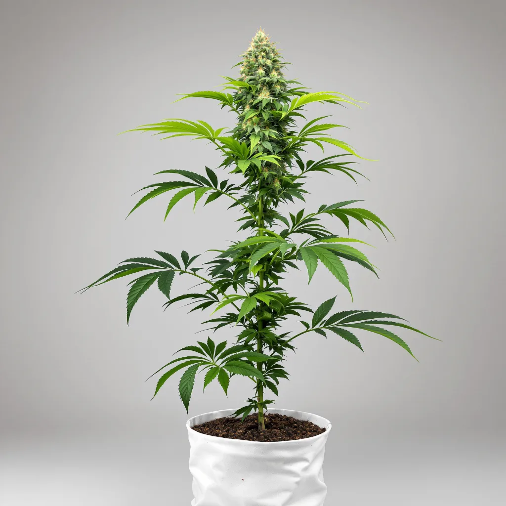 Tangerine Kush Cannabisblüte Nahaufnahme mit dichte violett getönte Kelche