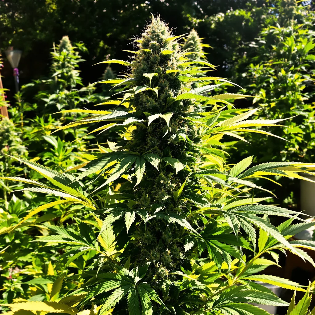 The OX 83% Indica / 17% Sativa — Blüte mit sichtbaren Trichomen