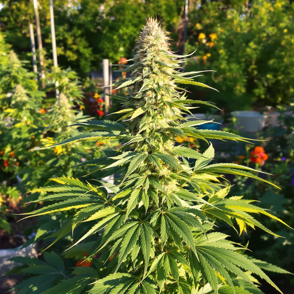 Tiger Woods 47% Indica / 53% Sativa — Blüte mit sichtbaren Trichomen