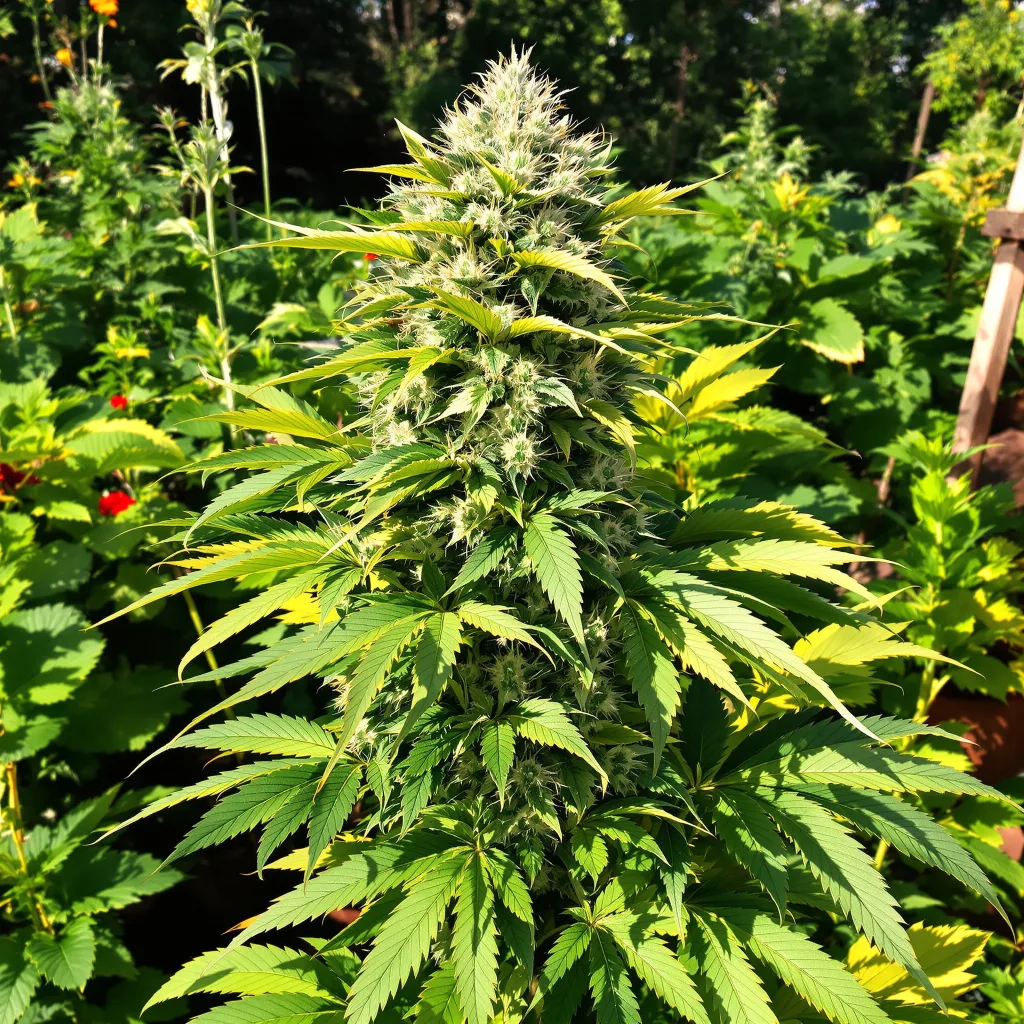 Tigermelon 77% Indica / 23% Sativa — Blüte mit sichtbaren Trichomen