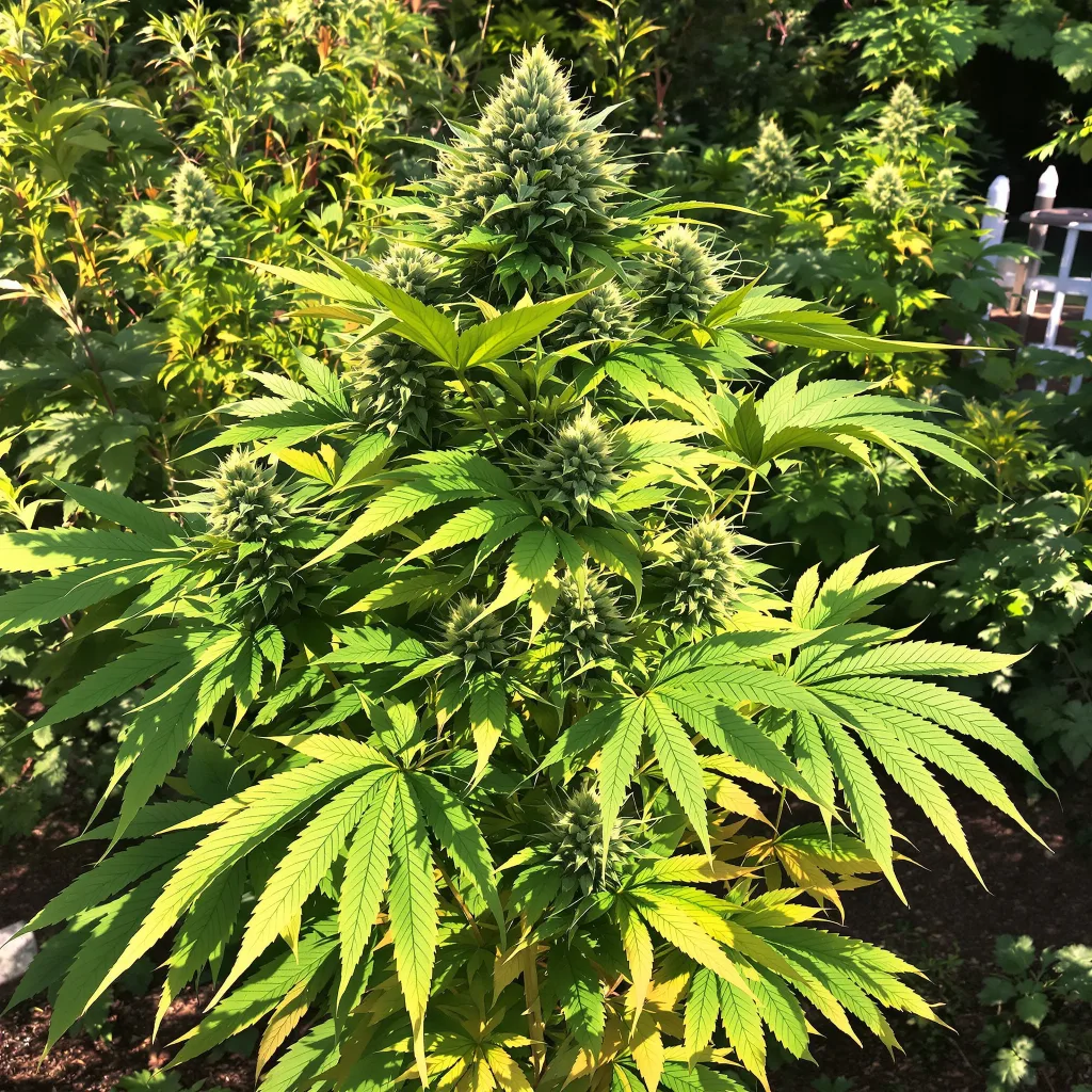 Tora Bora 100% Indica / 50% Sativa — Blüte mit sichtbaren Trichomen