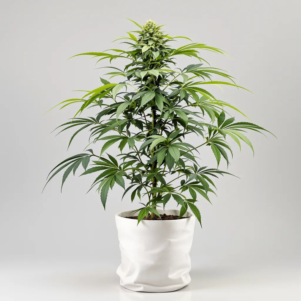 Triangle Kush Cannabisblüte Nahaufnahme mit dichte violett getönte Kelche