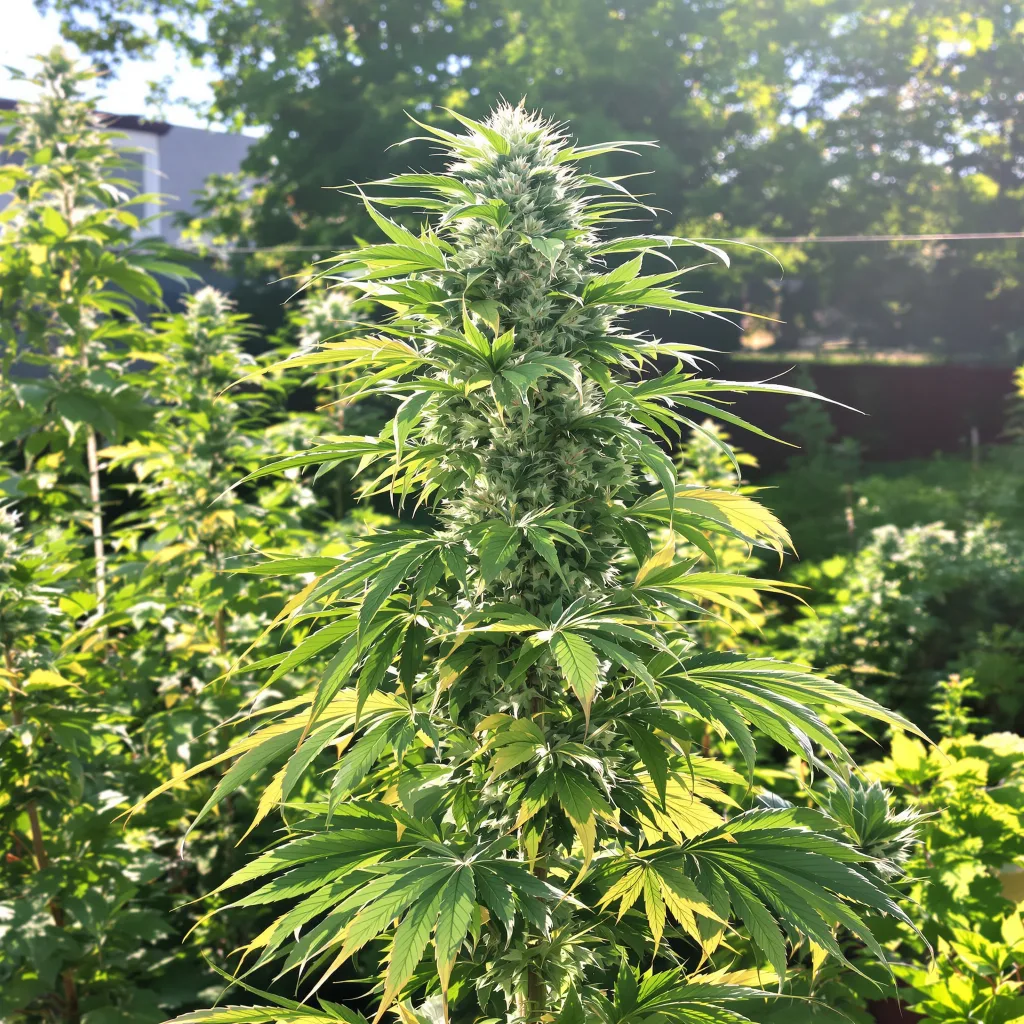 Trinity 25% Indica / 75% Sativa — Blüte mit sichtbaren Trichomen