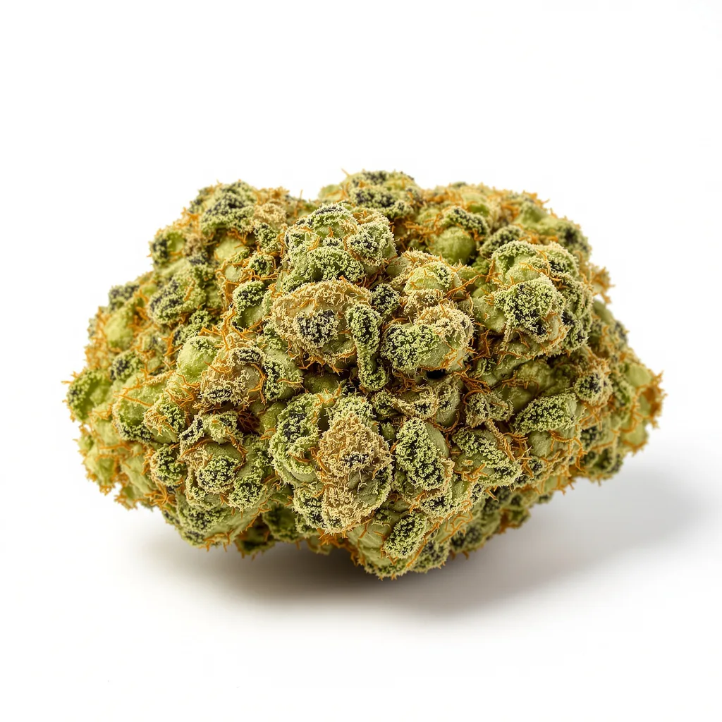 Trinity 25% Indica / 75% Sativa — Blüte mit sichtbaren Trichomen
