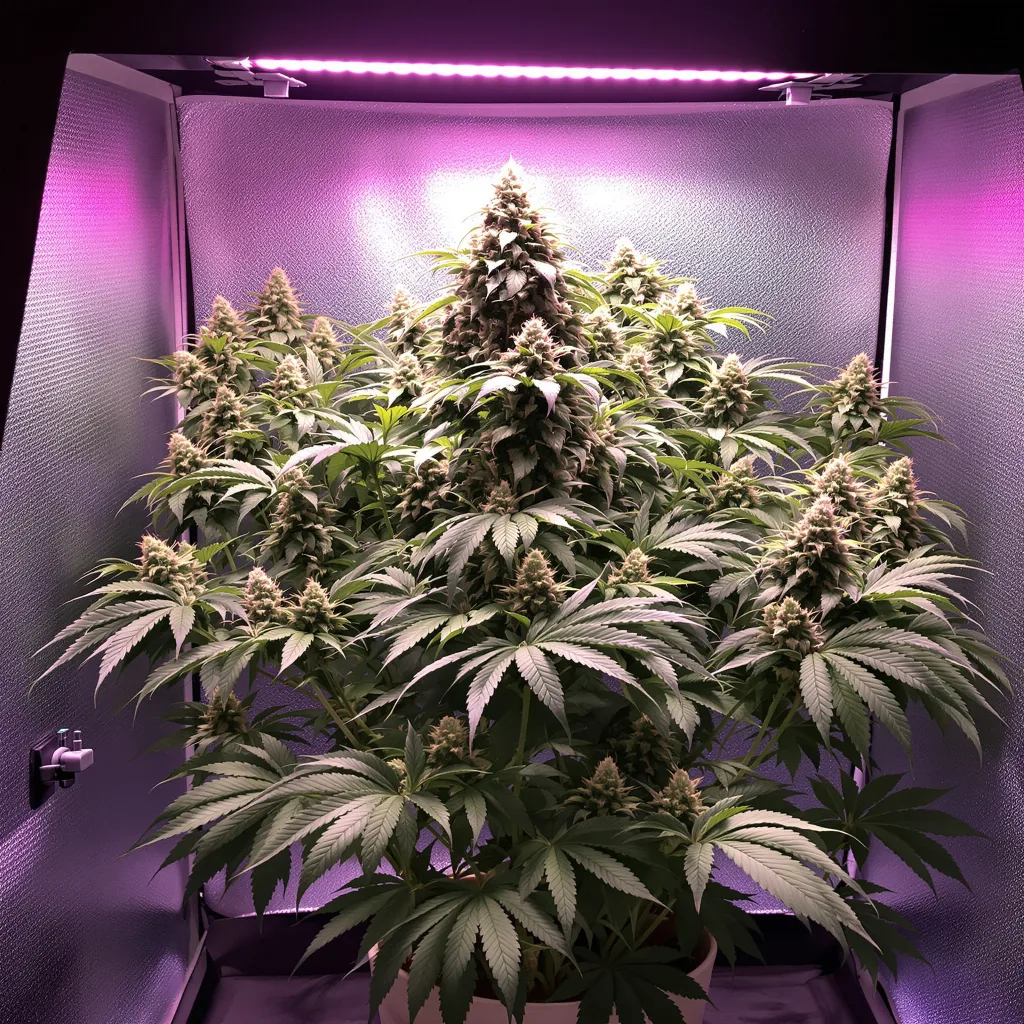 Triple Cheese 70% Indica / 30% Sativa — Blüte mit sichtbaren Trichomen