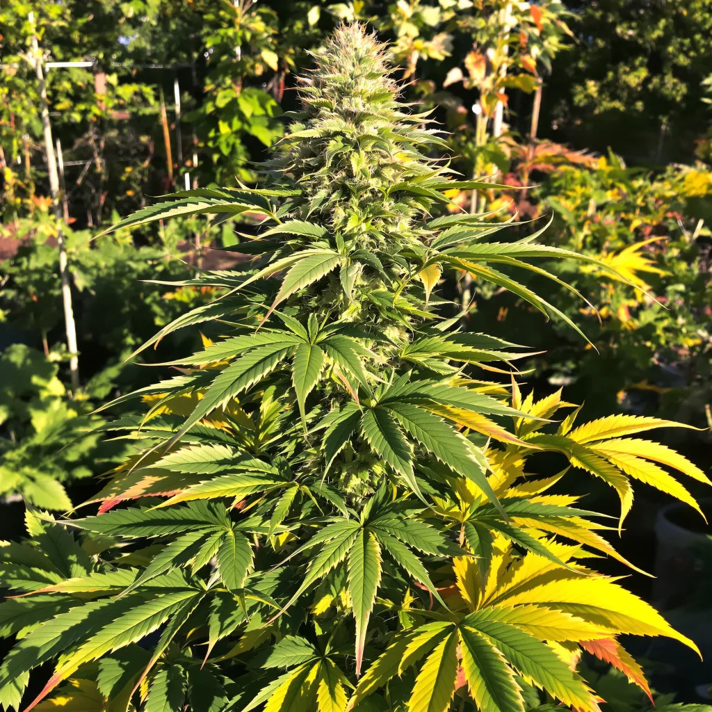 Triple Cheese 70% Indica / 30% Sativa — Blüte mit sichtbaren Trichomen