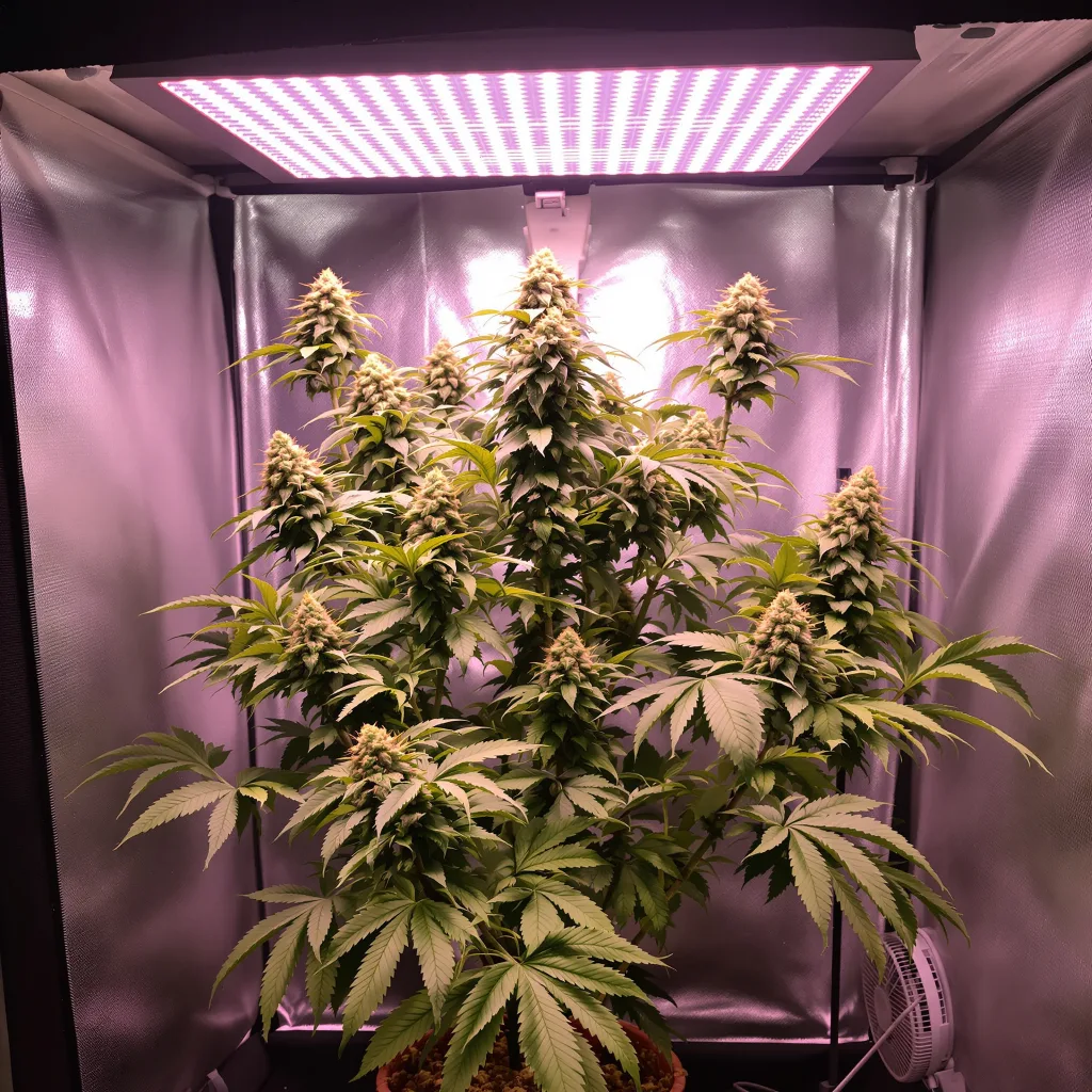 UK Cheese 40% Indica / 50% Sativa — Blüte mit sichtbaren Trichomen