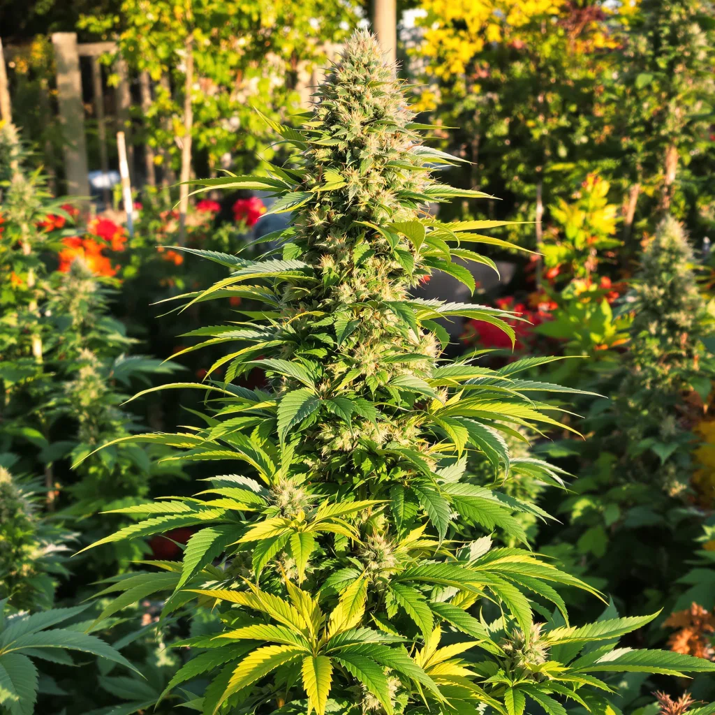 UK Cheese 40% Indica / 50% Sativa — Blüte mit sichtbaren Trichomen