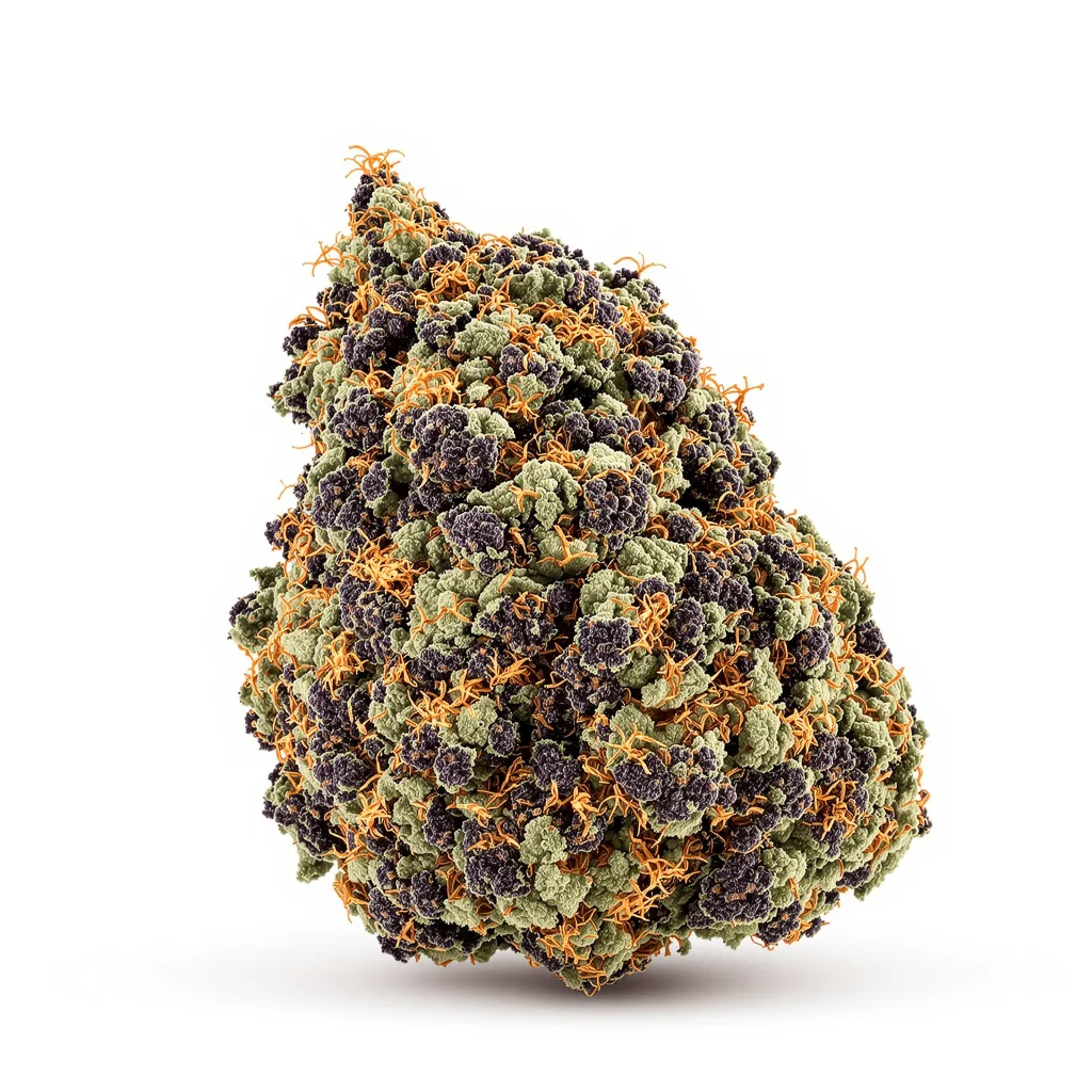 UW 80% Indica / 20% Sativa — Blüte mit sichtbaren Trichomen