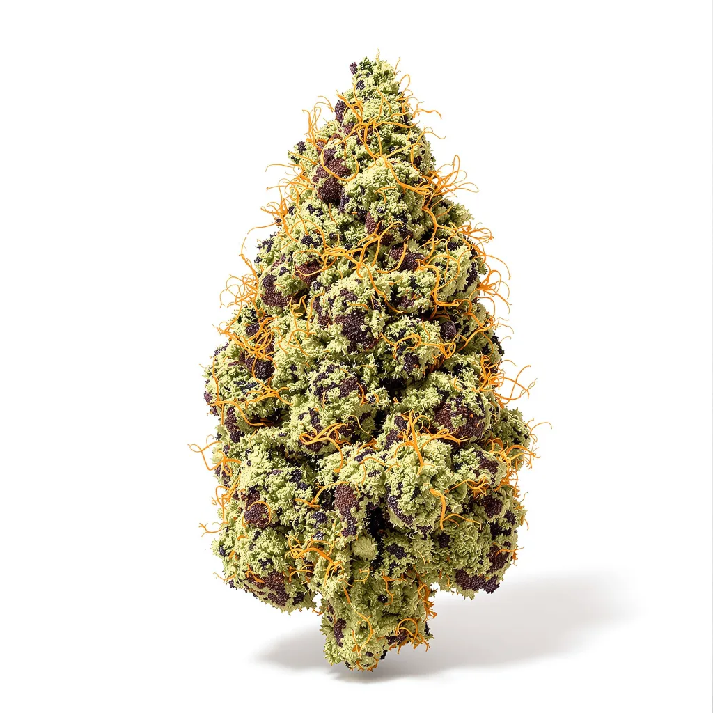 Vanilla Kush 70% Indica / 30% Sativa — Blüte mit sichtbaren Trichomen