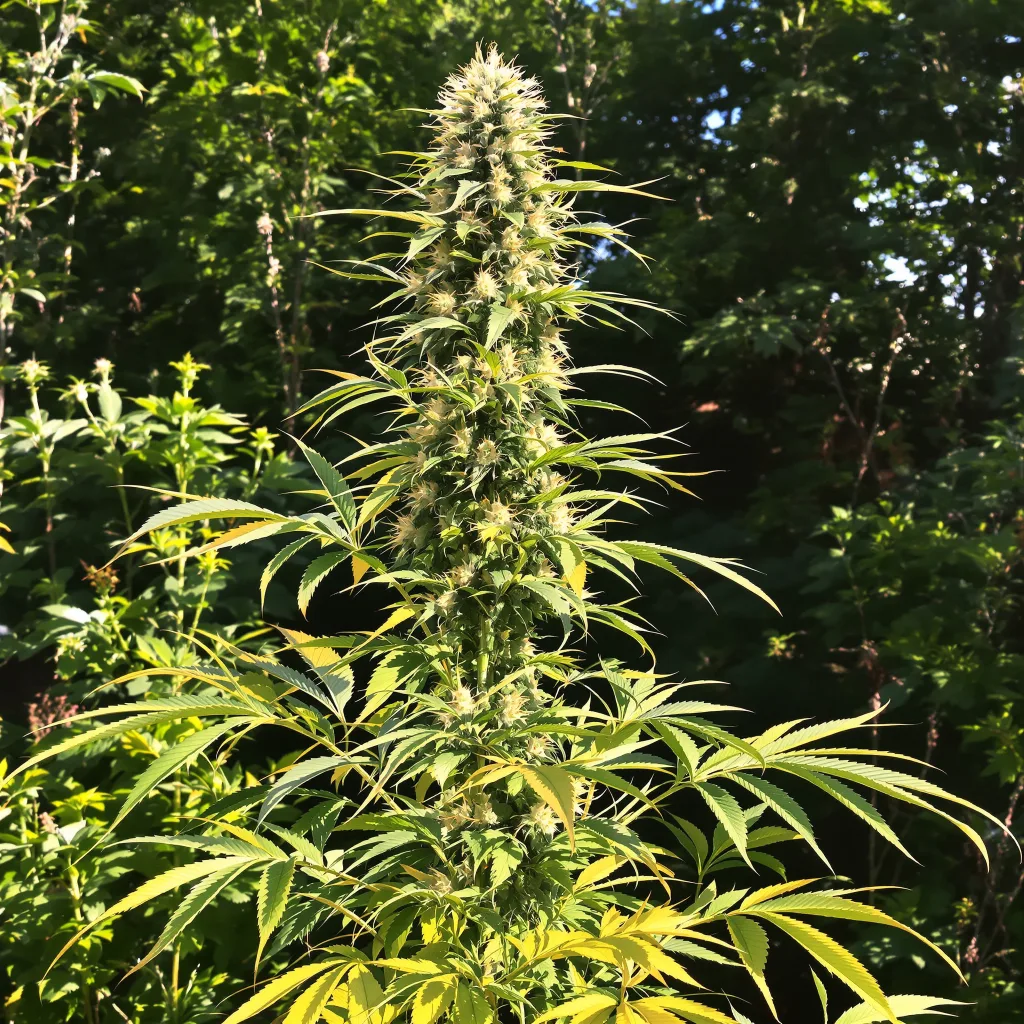 Vortex 20% Indica / 80% Sativa — Blüte mit sichtbaren Trichomen