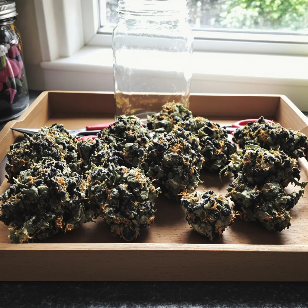 Watermelon 80% Indica / 20% Sativa — Blüte mit sichtbaren Trichomen