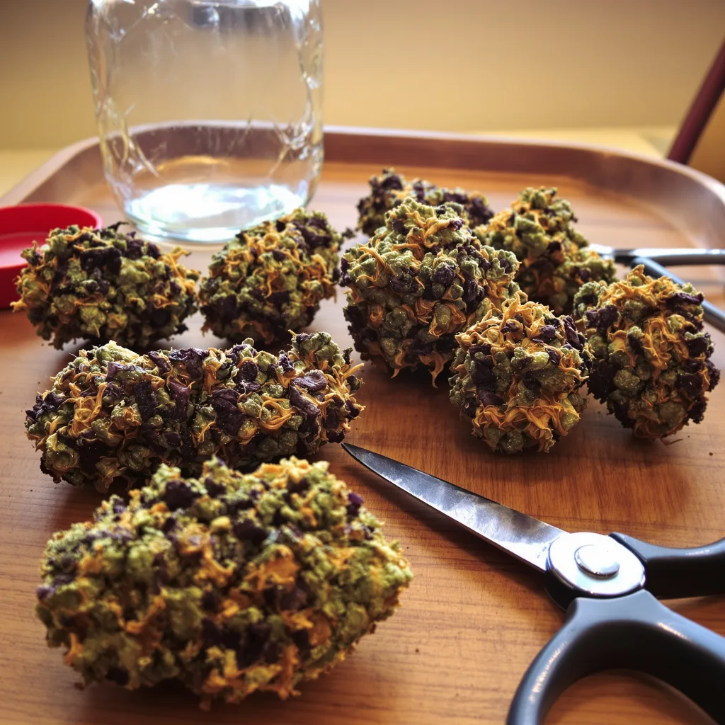West OG 83% Indica / 17% Sativa — Blüte mit sichtbaren Trichomen