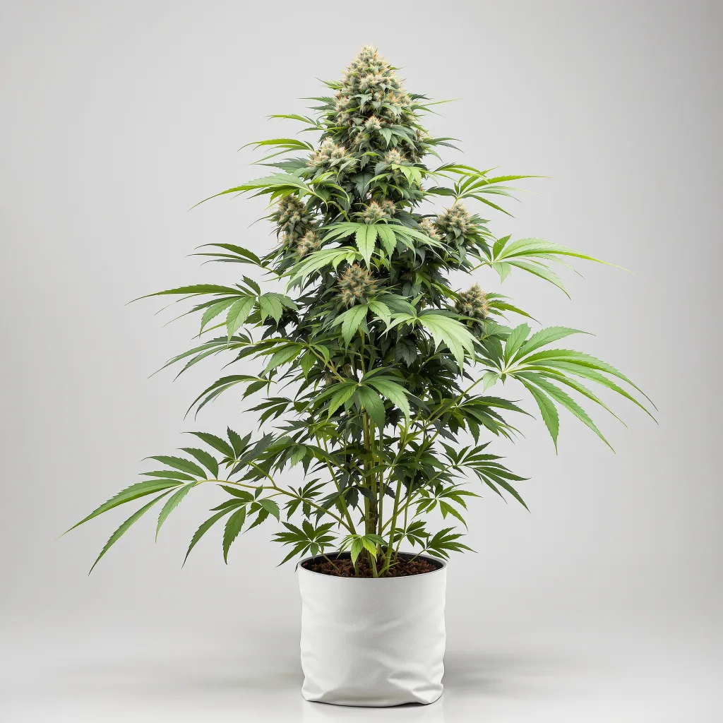 White Berry Cannabisblüte Nahaufnahme mit dichte waldgrüne Nugs