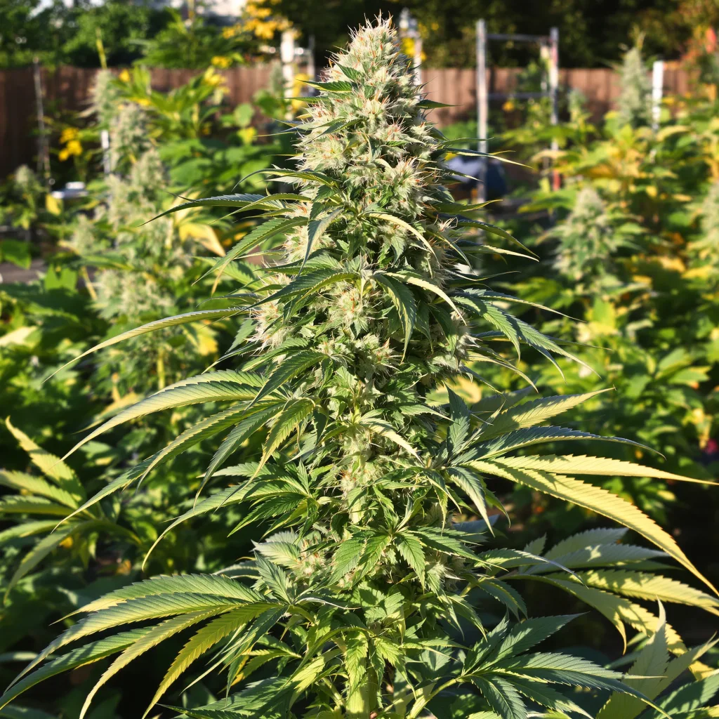 White Berry 60% Indica / 40% Sativa — Blüte mit sichtbaren Trichomen