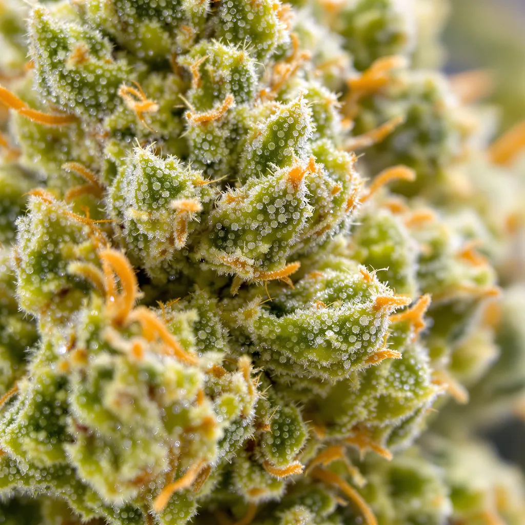 White Buffalo Cannabispflanze in der Blütephase — 60-100 cm automatisch blühend