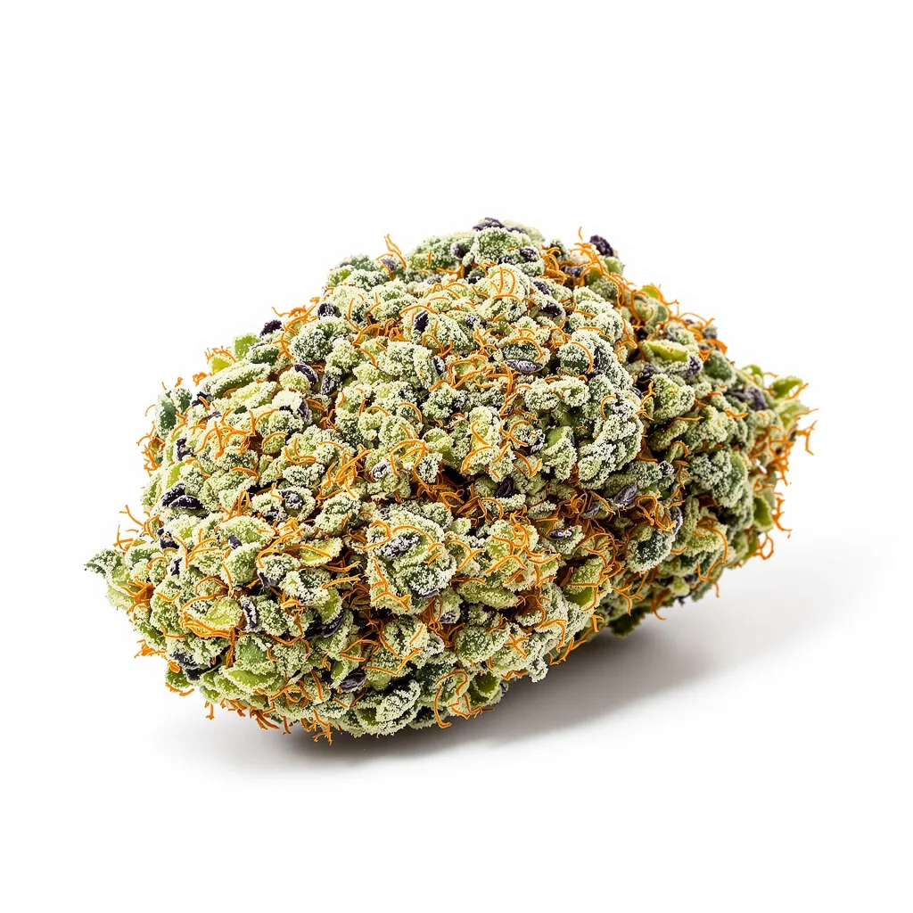 White Gold 60% Indica / 30% Sativa — Blüte mit sichtbaren Trichomen