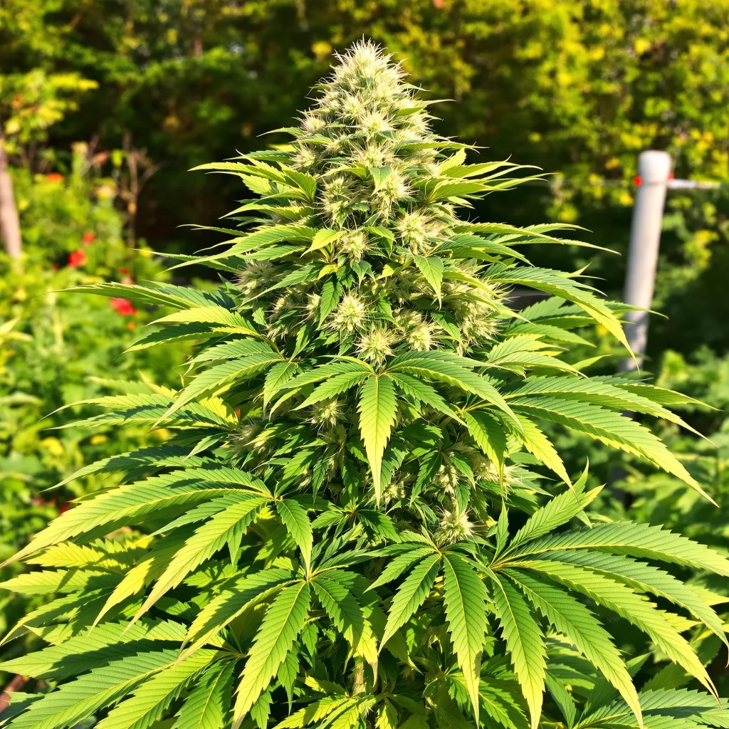White Rhino 90% Indica / 50% Sativa — Blüte mit sichtbaren Trichomen