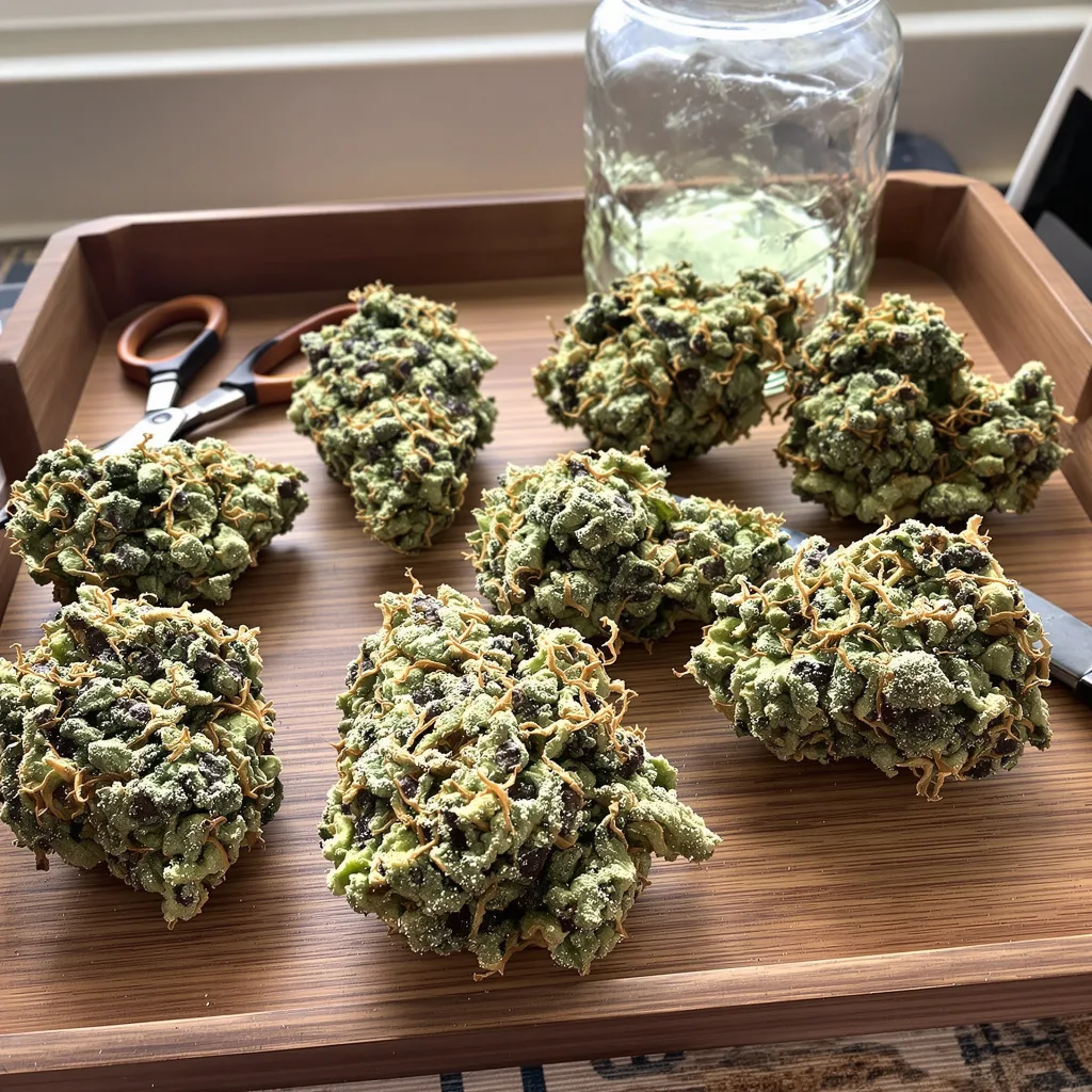Willie Nelson 40% Indica / 60% Sativa — Blüte mit sichtbaren Trichomen