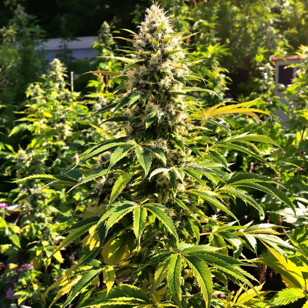 Willie Nelson 40% Indica / 60% Sativa — Blüte mit sichtbaren Trichomen