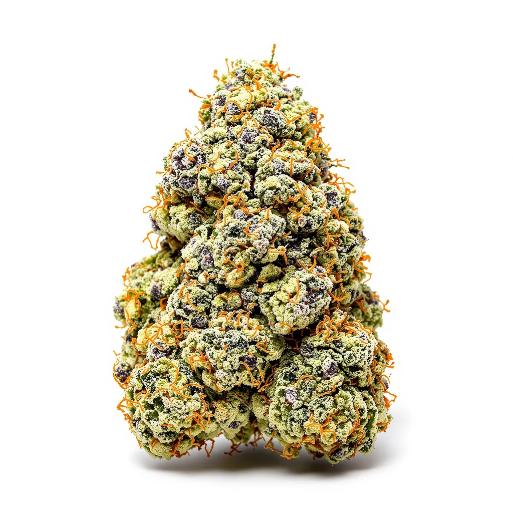 WTF 47% Indica / 53% Sativa — Blüte mit sichtbaren Trichomen