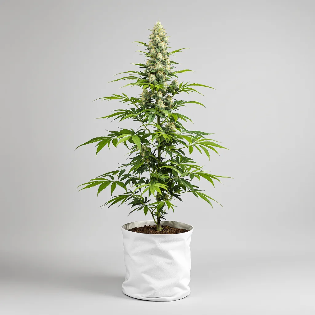 X-Files Cannabisblüte Nahaufnahme mit ausgewogene Blütenstruktur mit eisigen Trichomen