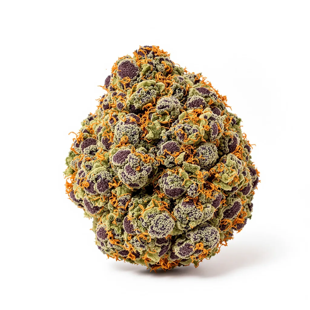 Yoda’s Brain 81% Indica / 19% Sativa — Blüte mit sichtbaren Trichomen