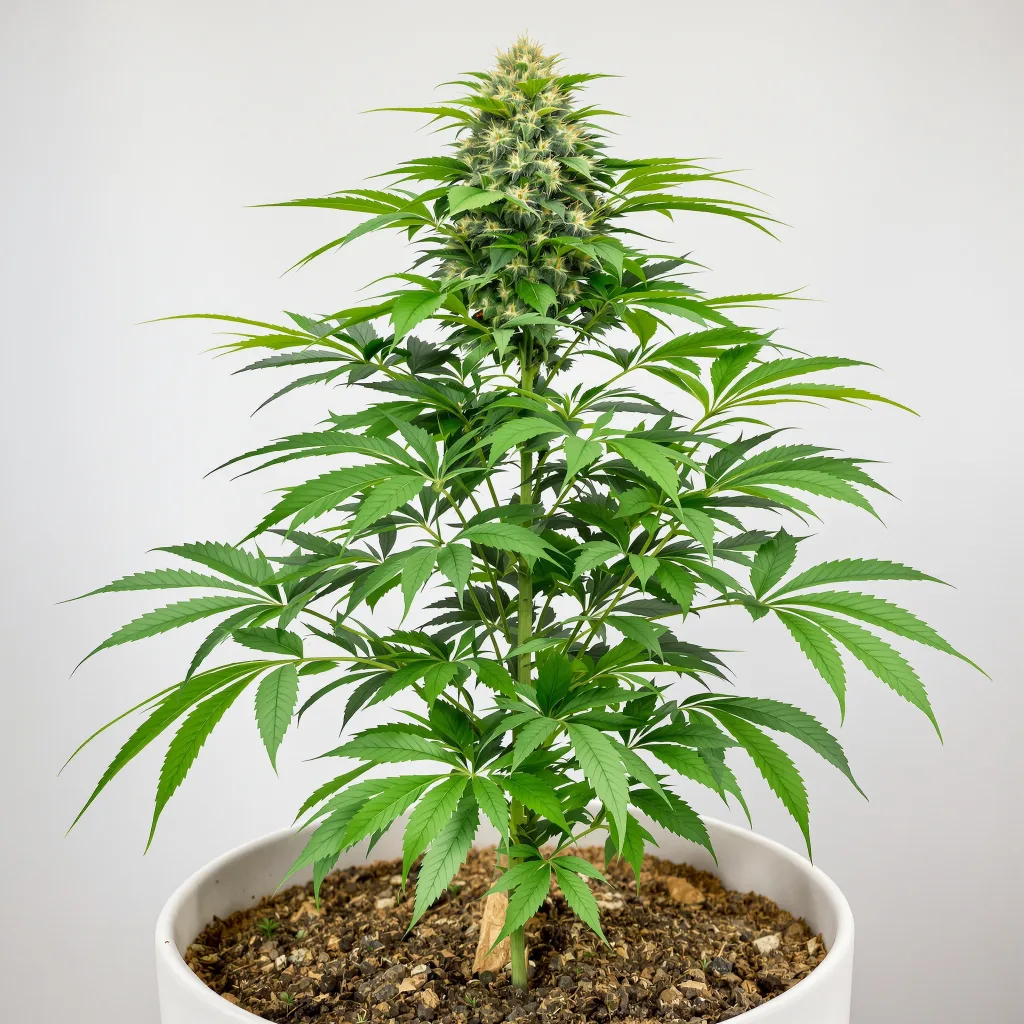 Yumboldt Cannabisblüte Nahaufnahme mit dichte violett getönte Kelche