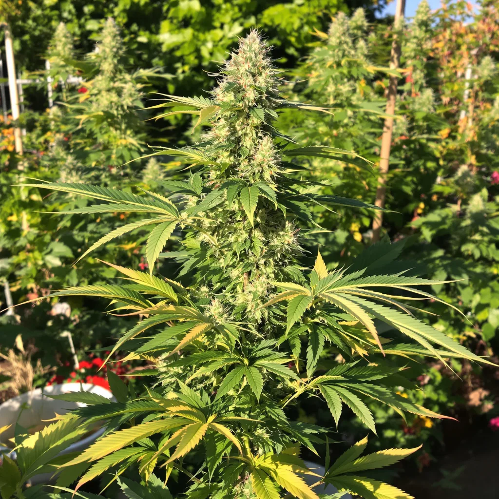 Zashimi 49% Indica / 51% Sativa — Blüte mit sichtbaren Trichomen