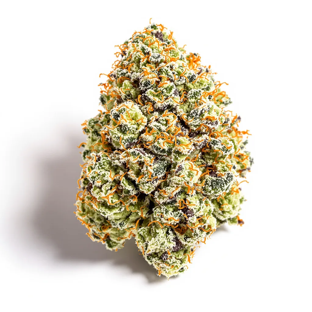 Zashimi 49% Indica / 51% Sativa — Blüte mit sichtbaren Trichomen